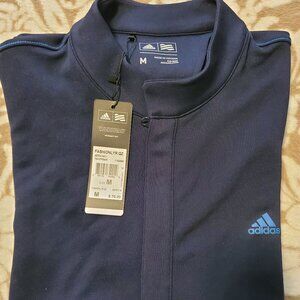 NWT $70 Adidas Golf Navy Blue Full Zip Tricot Track Jacket Mens Medium